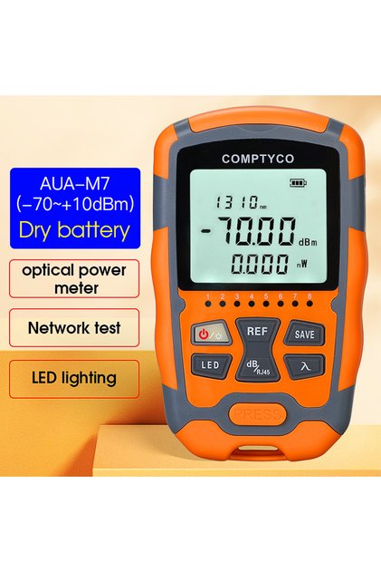 جهاز قياس القدرة الضوئية AUA-M7 من شركة COMPTYCO، متوافق مع أجهزة AUA-M7/M5/MC7/MC5، جهاز اختبار كابلات الألياف الضوئية FTTH 3 في 1 مدمج