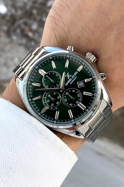 100% Original Brand Steel Band with Green Dial 2 Years Warranty Waterproof Men's Watch