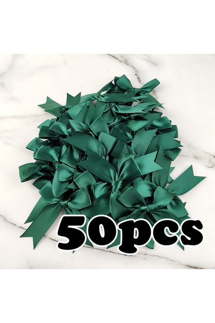 85mm green (50pcs) 1 inch Fresh Pink Ribbon Bows Polyester Satin Bow Flower DIY Craft Decoration