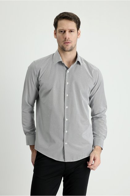 Long Sleeve Slim Fit Slim Fit Striped Cotton Easy-Iron Shirt