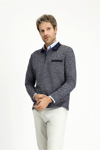 Polo Neck Regular Fit Cotton Sweatshirt