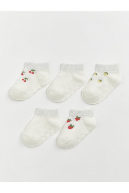 Baby Girls' Patterned 5 Pack Trainer Socks