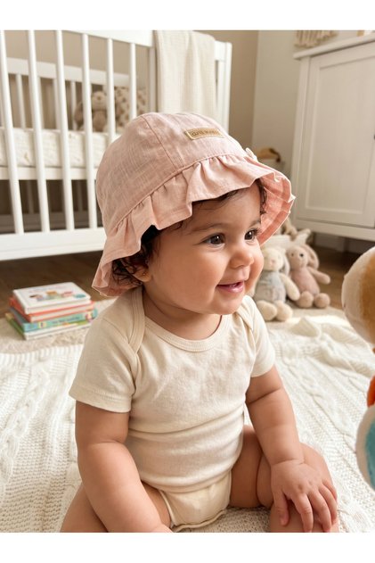 100% Cotton, Plain Fisherman Hat for Baby Girls (0-18 Months) (Size 43-46 cm)