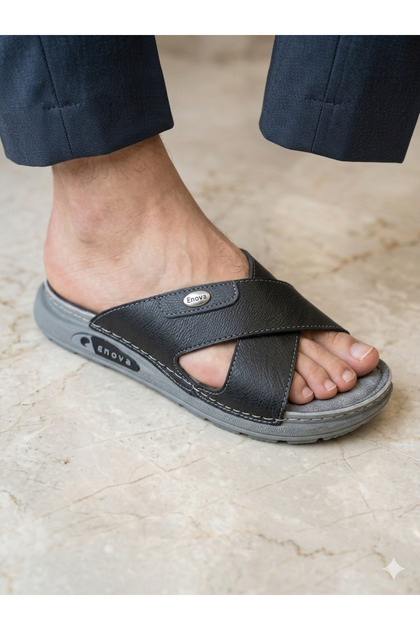 M-5 Black Comfortable Stylish Inside-Out Men's Slippers