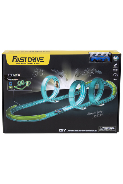 Set de joaca cu masinuta si pista luminoasa, Fast Drive