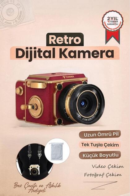 Torima Vintage Dijital Kamera Selfie Video Vlog Kamerası Fotoğraf