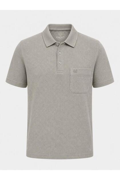 Polo Collar Classic Fit Short Sleeve Men's Patterned T-Shirt 7649