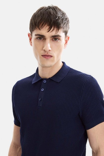 Navy Blue Men's Knitwear T-Shirt Btr4003300000