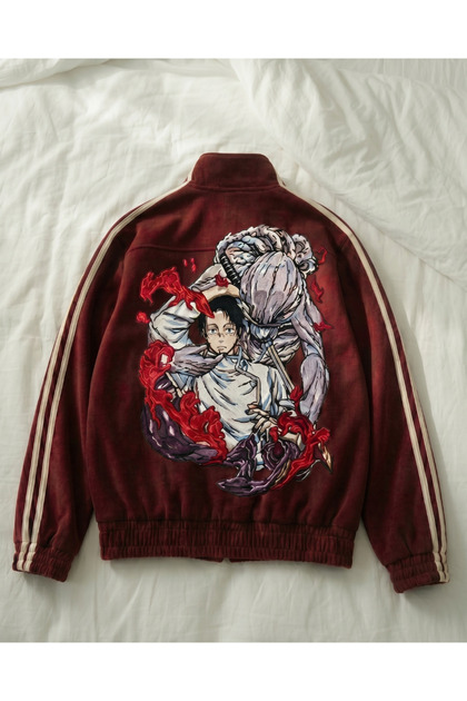 Jujutsu Kaisen Double Striped Printed Oversize China Unisex Jacket