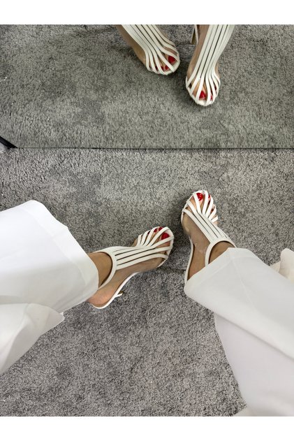 White Women's Transparent Heeled Shoes