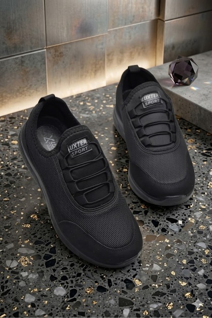 Summer Comfortable Elastic Black Men's Casual Shoes