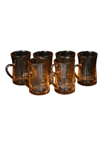 6 pcs Glass Istikan Set, Amber
