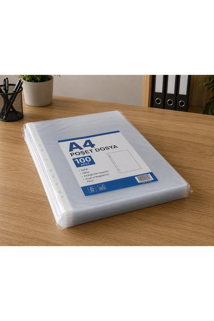 100 Pieces Transparent File Bags A4 Size Office