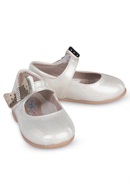 18- İlkadım Shoes with Ankle Bow - Gray