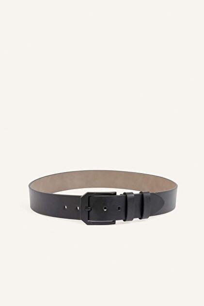 Men's Rectangular Buckle Faux Leather Classic Belt I0836Axns