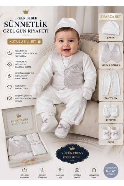 Newborn Baby Boy Circumcision Set Boxed 5 Piece Special Day Mevlüt Hospital Discharge Set