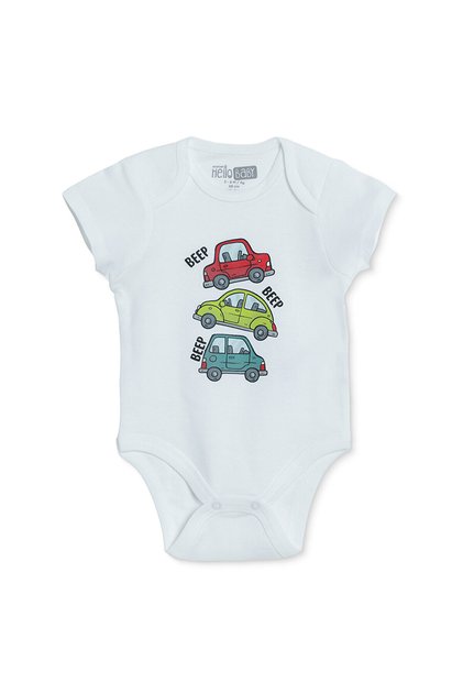 HelloBaby Erkek Bebek Body Çıtçıtlı Zarf Yaka Kısa Kol