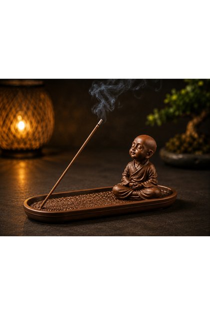 Modern Buddha Figürlü Tütsülük – Dekoratif Minimalist Tütsü Tutucu | Ev Ofis Meditasyon Için Şık Tasarım