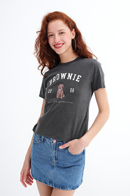 Addax Bisiklet Yaka Baskılı T-shirt P10724 - Fiyatı, Yorumları