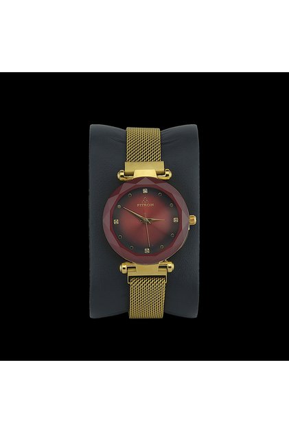 KVOGUES BIG MAGNETIC 9141 L RED DIAL - WOMEN'S QUARTZ