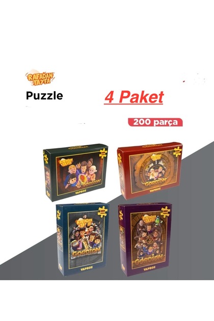 TRT Yayınları Rafadan tayfa Gordıon Puzzle Yapboz 200 parça 4 lü