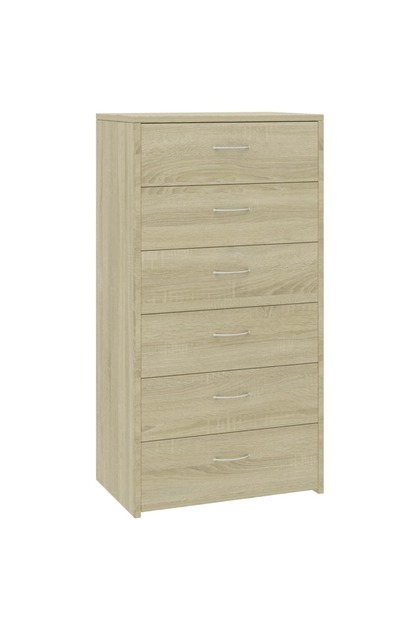 Dulap cu 6 sertare, stejar Sonoma, 50x34x96 cm, lemn prelucrat