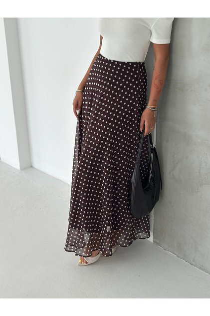 Women's Chiffon Patterned Maxi Skirt