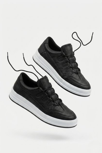 Zrc040 High Quality Comfort Men's Shoes Sneakers Black White