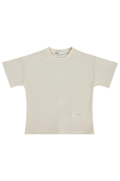 Hexagonal Textured T-Shirt for Ages 2-5 - Beige