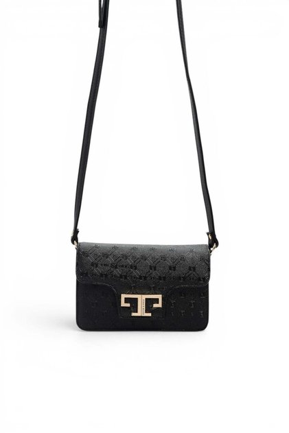 Black - Women's Crossbody Bag with Black Logo Sp1170