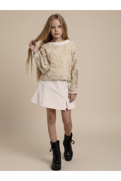 Girl's Mesh Blouse Design Triple Set