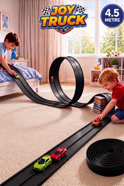 Joy Truck 4,5 mt Siyah Esnek Yarış Aksiyon Pisti 360° Kıvrılabilir