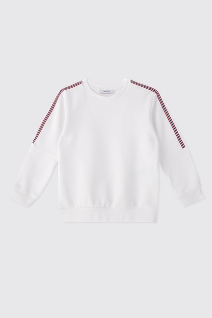 Erkek Çocuk Beyaz Sweatshirt