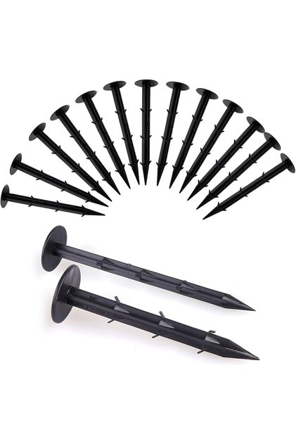 Set 50 cuie fixare agrotextile, PVC, rezistente -30°C pana la 50°C, 15 x 3 cm, negre