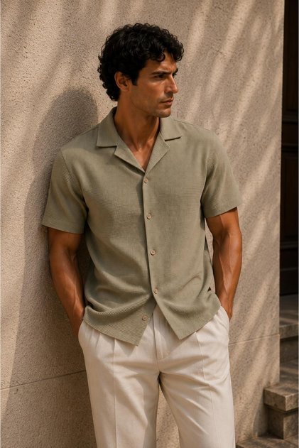 Textured Short Sleeve Top