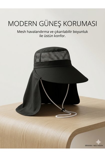 Yazlık fötr şapka ense korumalı kafa havalandırmalı. Geniş siperlikli tatilde ve gezmelerde yanınızdan ayırmayacaksınız. Bağ ve bahçe işleri için uygun siyah renk