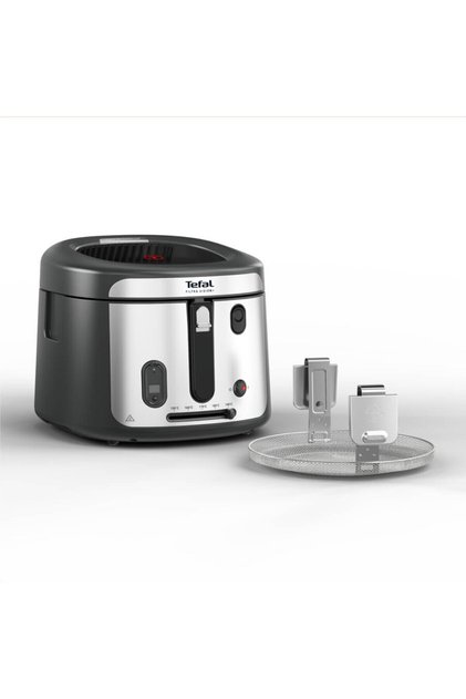 Фритюрник Filtra Vision+ FF2588E0, 1900W, вместимост на олио 2.1л, вместимост на храна 1.2 кг, незалепващо покритие, метален филтър, прозорец за наблюдение, сребрист и черен