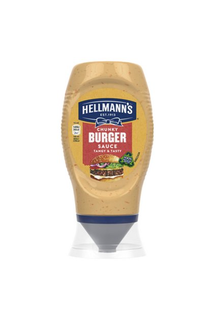 Sos pentru burgeri Hellmann's, 250ml, cu gust de ceapa, produs in Spania