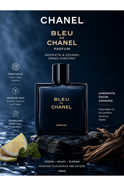 Chanel Bleu de 150 ML - Eau de Parfum Erkek Parfümü, Aromatik