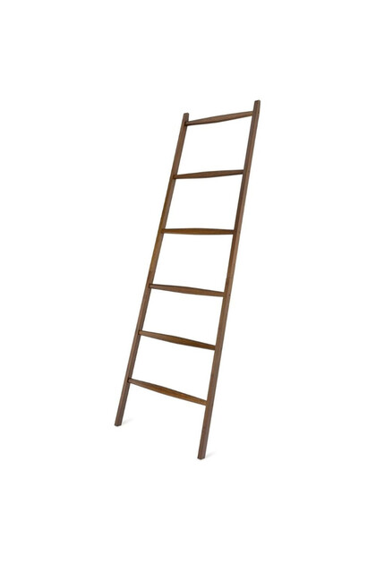 Suport prosoape, tip scară, din bambus, 6 trepte, 170 x 56 cm, Maro închis