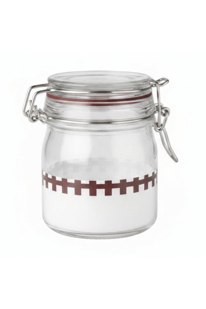 Glass Storage Jar with Clip Lid & Decorative Band – Airtight Borosilicate Glass Canister for Kitchen, Gifting & Home Organisation | 200 ml / 250 ml