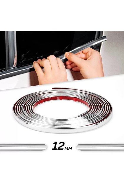 Rola Ornament autoadeziv, 12mm x 15m, culoare Crom SILVER