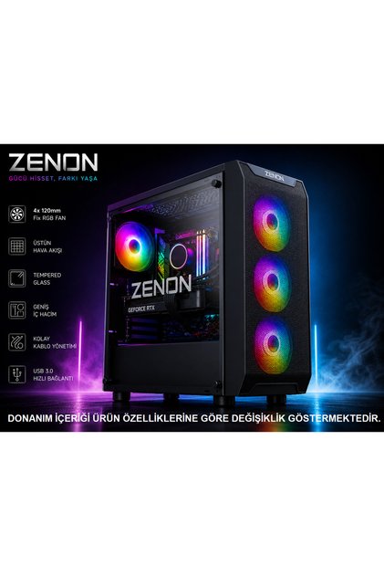 Zenon Gaming Zg-167 I7-14700F 16Gb 1Tb Ssd 8Gb Rtx5060 Dos Desktop Gaming Computer (3 Years Warranty)