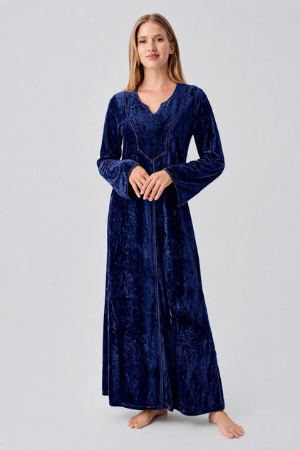 Long Sleeve Stretchy Velvet Viscose Dress 21117