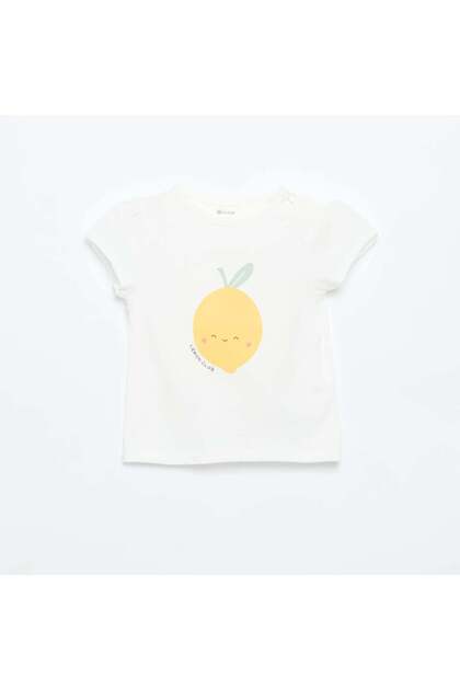 Short-sleeved printed T-shirt WHITE