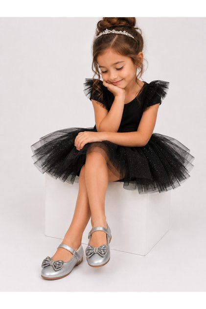 Baby Girl Gray Bow-Knot Orthopedic Sole Ballet Flats
