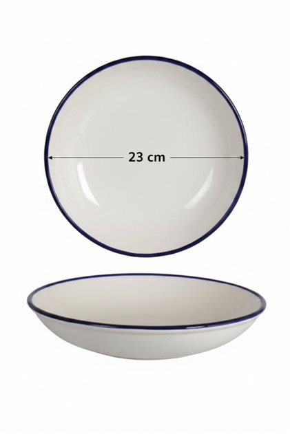 6-Piece Venue Deep Plate 23cm Rim Navy Blue