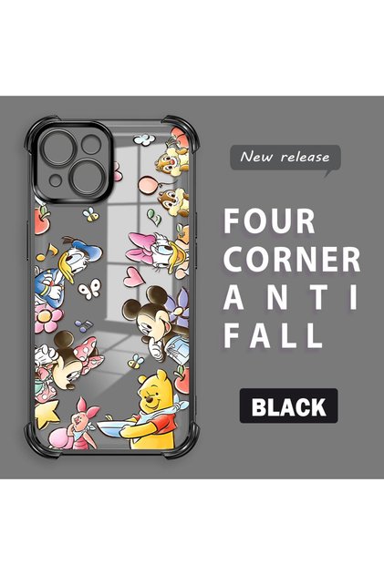 iPhone 15 Compatible Transparent Back Panel Four-Corner Reinforced Impact Protection Glossy Edge Silicone Case