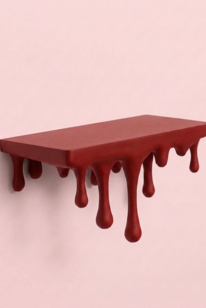Dekoratif Damlayan Venom Duvar Rafı - Modern Eriyen Tasarım Gizli Montajlı Raf (24x12 cm)