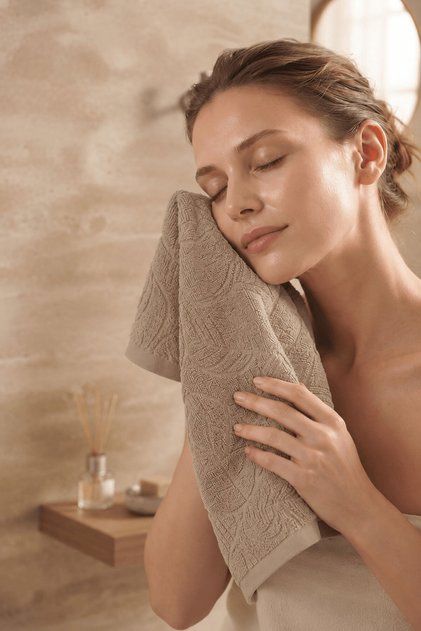 Hand and Face Towel 50X90 cm Leaf Patterned Botanica